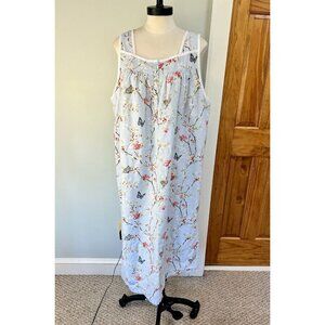 Ella Simone Classic Nightgown Portuguese Percale LG Butterfly Cottage Core